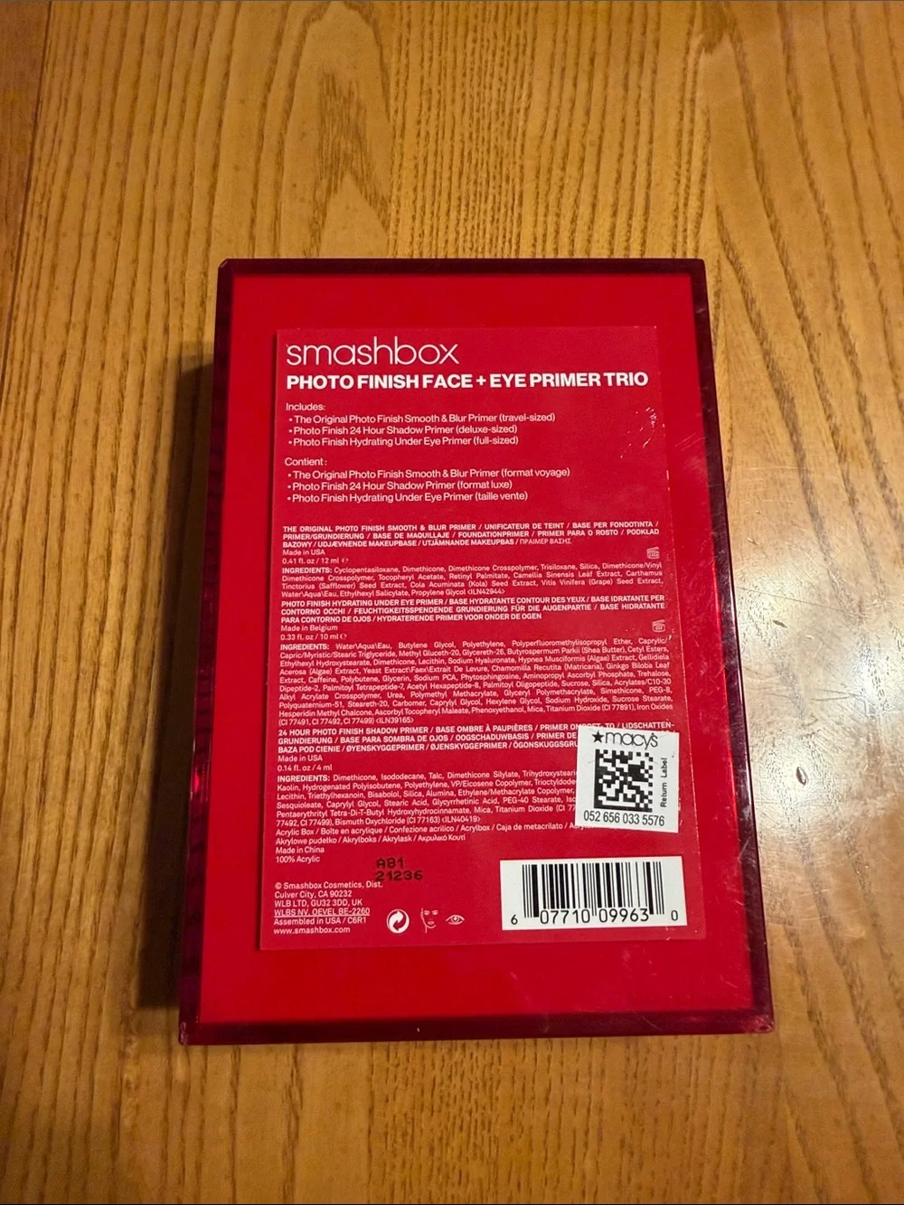 Smashbox Travel Primer Trio in Red & Silver Packaging